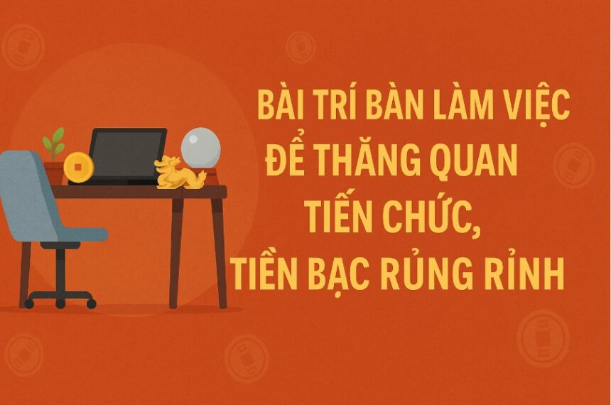bài trí bàn làm việc để thăng quan tiến chức, tiền bạc rủng rỉnh